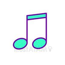 簡単なかわいい音符（緑色）