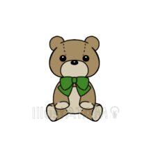 簡単なくまのぬいぐるみ（緑色）