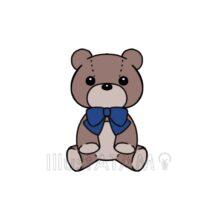 簡単なくまのぬいぐるみ（青色）