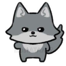 簡単なゆるいオオカミ（黒色）