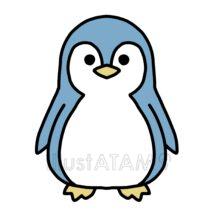 簡単なゆるいペンギン（青色）
