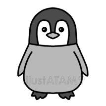 簡単なゆるいペンギン（黒色）