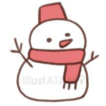 簡単なゆるい雪だるま（マフラー）