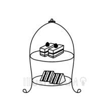 簡単なアフタヌーンティー（白黒）