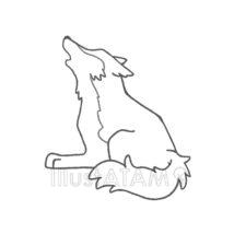簡単なオオカミ（線画）