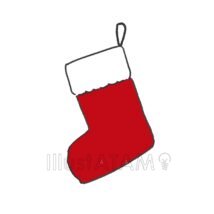 簡単なクリスマスの靴下,クリスマス,クリスマス靴下のイラスト素材