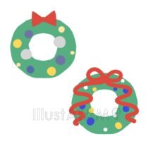 簡単なクリスマスリース,アイコン,クリスマス,リースのイラスト素材