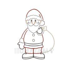 簡単なサンタクロース（線画）