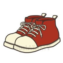 簡単なスニーカー（赤色・白色）,スニーカー,靴のイラスト素材