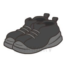 簡単なスニーカー（黒色）,スニーカー,靴のイラスト素材