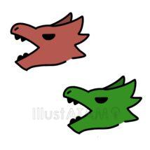 簡単なドラゴンの顔（2色）