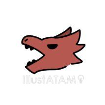 簡単なドラゴンの顔（赤色）