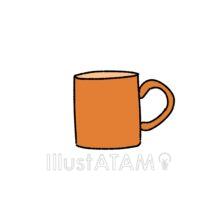 簡単なマグカップ（オレンジ色）
