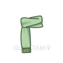 簡単なマフラー（緑色）