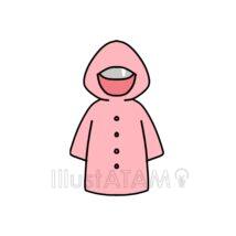 簡単なレインコート（赤色）