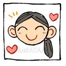 簡単な似顔絵（お母さん）,ハート,似顔絵,女性,簡単のイラスト素材