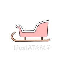 簡単な可愛いそり,かわいい,ソリのイラスト素材
