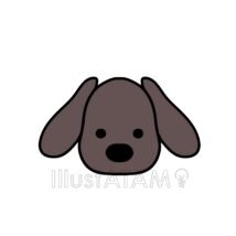 簡単な可愛いゆるいダックスフンド,かわいい犬,ダックスフンド,ゆるい犬,動物の顔,犬,簡単な犬のイラスト素材