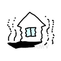 簡単な地震,地震,家,建物,災害,防災のイラスト素材