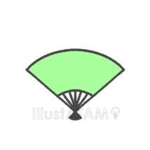 簡単な扇子（緑色）