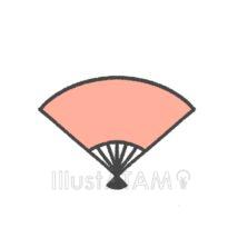 簡単な扇子（赤色）