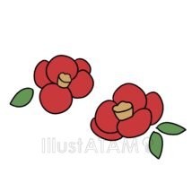 簡単な手書きの椿,お正月,冬,冬の花,手書きの椿,椿,簡単な椿,花のイラスト素材