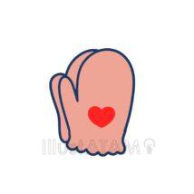 簡単な手袋（赤色）