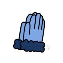 簡単な手袋（青色）