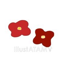 簡単な椿の花,お正月,冬,冬の花,和風,植物,椿,簡単な椿,花のイラスト素材