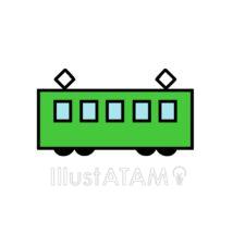 簡単な電車（緑色）