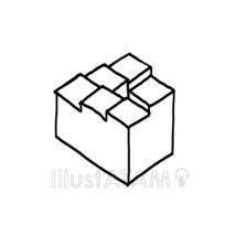 簡単な騙し絵（階段・白色）