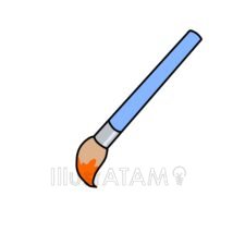 絵の具のついた筆