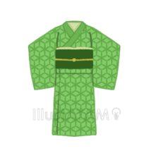 緑色の着物