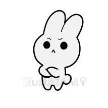 考えるポーズのうさぎ