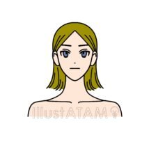 胸上イラスト,女性,胸,鎖骨のイラスト素材