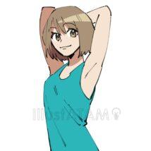 脇を上げる女の子