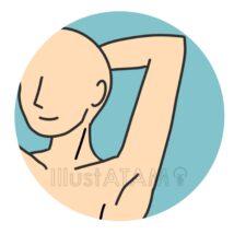 腕を上げる脇