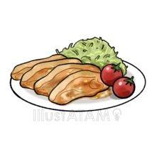 豚の生姜焼き,夕食,料理,豚肉のイラスト素材