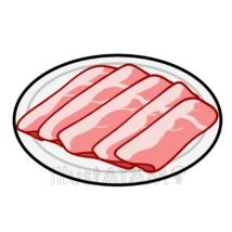 豚肉の薄切り,豚肉のイラスト素材
