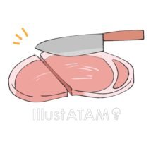 豚肉を切る,料理,豚肉のイラスト素材