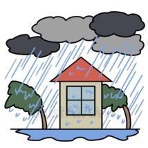 豪雨に耐える家