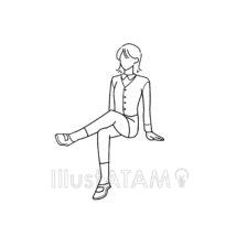 足を組んでいる女性