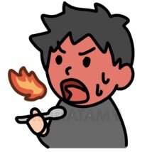 辛いものを食べる男性