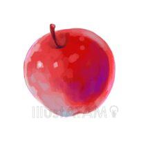 透明感のある厚塗り（手書きのりんご）