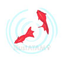 金魚のいる水面