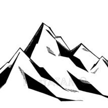 雪山（白黒）
