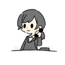 電話受付,会社員,会話,受付,笑顔,電話のイラスト素材