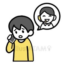 電話相談,スマホ,会話,吹き出し,相談,電話のイラスト素材