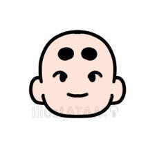 面白い眉毛の幼児（まろ眉）