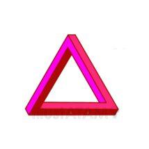 騙し絵（三角形・赤色）